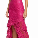Lovers + Friends Rosewater Off-Shoulder Embroidered Lace Gown, Hot Pink, XXS Photo 0