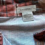 Passport Oversized Flannel Shirt Dress‎ Fall Womens Small Brown Photo 3