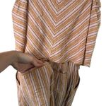 Toad & Co Taj Hemp Romper Brown Striped Summer Vacation Casual Travel Womens XS Photo 4