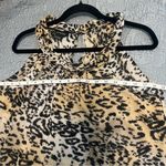 Leopard Trending Tank Top Vintage Spense Size Large Buttoned Neckline at back​​​ Brown Photo 5