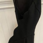 Open Back Black Bodycon Dress With Scallop Detailing Photo 2