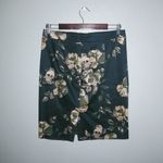 J. Crew The Pencil Skirt 4 Mini Skirt in Darkest Navy Roses Workwear Yellow Photo 7