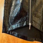 By Egreis Faux Vinyl Faux Leather Black Skirt Goth Zipper Front Slit Medium NWT Photo 2