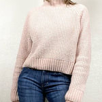 H&M Light Pink Chunky Knit Chenille Mockneck Sweater Photo 0