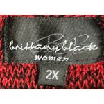 Brittany Black Women's Red Black Marbled Ruffled Long Sleeve Sweater Size 2X Photo 3