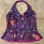 Finity Studio Silk Embroidered Skirt & Wrap Around Halter Neck Top Purple Sz 8 Photo 6