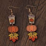 Pumpkin Spice Latte / Pumpkin / Autumn Leaf Earrings Photo 1