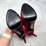 Giuseppe Zanotti  Sharon Rhinestone Lightning Bolt Suede Platform Heels Red 38 Photo 9