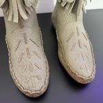 Vintage 9 West Stitched Fringe Ankle Boots Size 6 Moccasin BOHO Festival‎ Green Photo 15