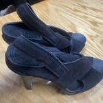 Pedro Garcia Yuval Slingback Sandals Women's 6.5 Black Suede Peep Toe Preppy S57 Photo 0