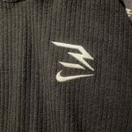 Nike 3 Brand Hoodie Womens Sz Large Ribbed Black Pullover Sweatshirt Embroidered Photo 2