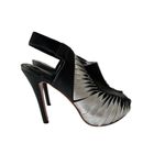 Alexander McQueen  Women Cage Sandals US Size 7 EU 37 Black Silver Leather Heels Photo 2