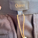 Quince  Women Organic Cotton Double Knit Wide Leg Pants 28" Black M Minimalist Photo 7