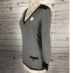 G-star Raw V neck sweater striped black & white long fitted size large Photo 7