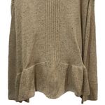 easel NEW  Tan Multicolor Micro Dot Ruffle Cardigan Holiday Wool Blend Cozy L Photo 6
