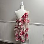 NEW Pearl Georgina Chapman Marchesa Ruffle One Shoulder Floral Mini Dress 8 NWT Pink Photo 9