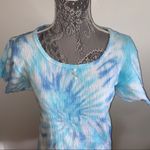 Ocean Swirl Vintage tie dye top Blue Size L Photo 7