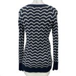 Roxy Women's Blue Chevron V-Neck Long Sleeve Tunic Sweatshirt Sweater Top Size L Photo 1