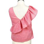Vineyard Vines Seersucker Ruffle Striped Sleeveless Top Pink White Size 2 Photo 5