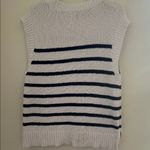 Loft  Navy and White Striped Knit Top Photo 2