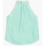 J.Crew Printed Tie-Neck Cotton Poplin Top in Sunray Stripe Kelly Ivo Size 10 Photo 2