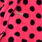 PINK - Victoria's Secret Pink Victoria’s Secret Plush Robe Hot Pink Black Polka Dot Size XS Photo 3