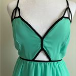 L8ter Mini Mint Green with Black Trim Baby Doll Dress Size S Photo 1