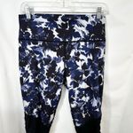 Fabletics  XL Leggings High Waisted‎ Blue Floral Print Black Contrast Ruched 1036 Photo 5