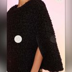 Cynthia Rowley Black Friday 50% Off Faux Fur Capelet Cape Sweater Black Size M/L Photo 2