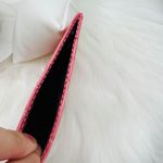 Faux Crocodile Black Embossed Glossy Small Dog Card Holder Wallet in Pink Photo 2