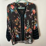 Johnny Was  Workshop velvet trim blouse. Size S Photo 0