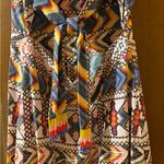 Farm Rio  Amulet Linen Blend Aztec Ikat Beaded Tie Back Midi Dress Photo 9