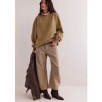 Free People NEW  We The Free Wallace Pullover‎ Crewneck Sweatshirt Safari Medium Photo 1