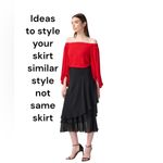 Apt. 9 Spring Trend Black Midi Chiffon Side Zip Skirt Petite Small Tiered Chiffon EUC Photo 1