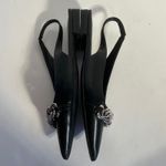 BP Black Pointed Toe Slingback Flats Embellished Chain Women Size 8M Photo 5