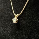 14K Italy Solid Gold Snake Chain 19" Necklace 4.3g w/ Solitaire Pendant Photo 3