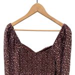 Lush Clothing Lush Boho Smocked Sweetheart Milkmaid Dress in Brown Berry Floral Photo 8