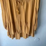American Eagle Tunic Top M Crochet Long Sleeve Tie Front Peasant Western Boho Yellow Size M Photo 4