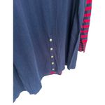 Susan Graver  Tunic Sweater Size 3X Red Blue Striped Gold Button American Patriot Photo 3