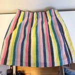 J.Crew  Linen Blend Elastic Mini Skirt Multicolor Rainbow Stripe Pride Size 4 Photo 0