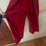 Mango MNG Linen Wrap Jumpsuit Red Wide Leg Sleeveless Has Belt V Neck Sz XL Photo 6