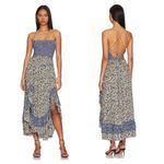 Free People  Blue One I Love Midi Dress Ruffle Floral Size Small S Photo 6