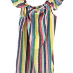 J.Crew  lined striped ruffle tank dress cotton colorful vacation 14 cruise mini Photo 1