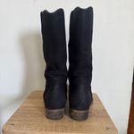 Bronx Black Suede Tall Low Heel Western Pull On Boots Size 8 Photo 2