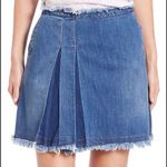 See By Chloe Denim Skirt Side Pleat Raw Edge Blue 28 6 Photo 0