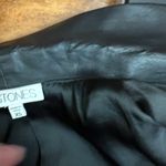 Stones Blazer Jacket Womens XS Brown Black Leopard Print Faux Leather Collar Photo 11