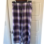 DKNY sz M Womens Purple Soft Cotton Relax Flannel Drawstring Pajamas Cozy Comfy Photo 1