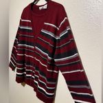 Croft & Barrow Striped Open Front Burgundy Cardigan | Shirt Red Size 1X Photo 1