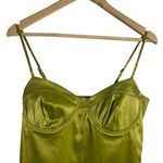 Pretty Garbage Green Satin Underwire Sleeveless Mini Dress Size Medium Photo 5