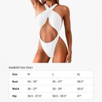 Kaei&Shi One Piece Swimsuit Women Cut Out Criss Cross Thong Monokini White L Size L Photo 8